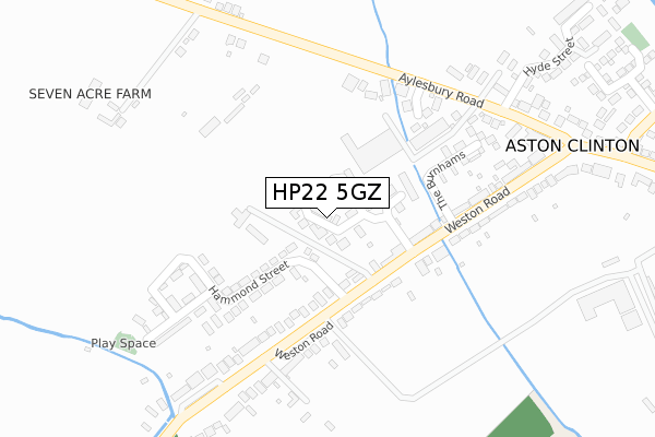 HP22 5GZ map - large scale - OS Open Zoomstack (Ordnance Survey)