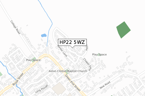 HP22 5WZ map - large scale - OS Open Zoomstack (Ordnance Survey)