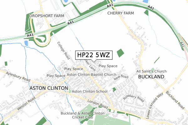 HP22 5WZ map - small scale - OS Open Zoomstack (Ordnance Survey) HP22 5WZ map - small scale - OS Open Zoomstack (Ordnance Survey)