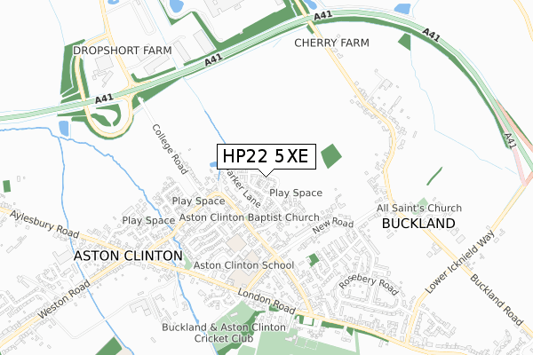 HP22 5XE map - small scale - OS Open Zoomstack (Ordnance Survey)