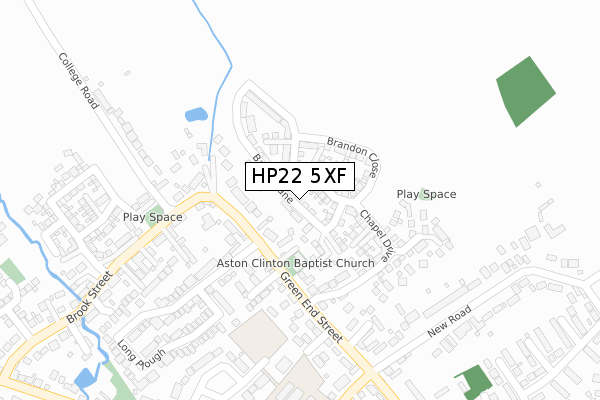 HP22 5XF map - large scale - OS Open Zoomstack (Ordnance Survey)