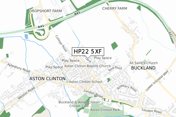 HP22 5XF map - small scale - OS Open Zoomstack (Ordnance Survey)