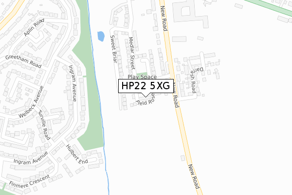HP22 5XG map - large scale - OS Open Zoomstack (Ordnance Survey)
