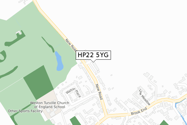 HP22 5YG map - large scale - OS Open Zoomstack (Ordnance Survey)