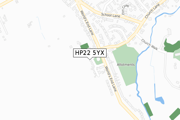HP22 5YX map - large scale - OS Open Zoomstack (Ordnance Survey) HP22 5YX map - large scale - OS Open Zoomstack (Ordnance Survey)
