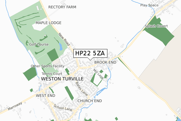 HP22 5ZA map - small scale - OS Open Zoomstack (Ordnance Survey)