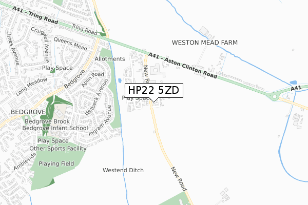 HP22 5ZD map - small scale - OS Open Zoomstack (Ordnance Survey)