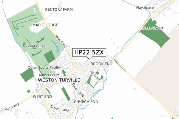 HP22 5ZX map - small scale - OS Open Zoomstack (Ordnance Survey)
