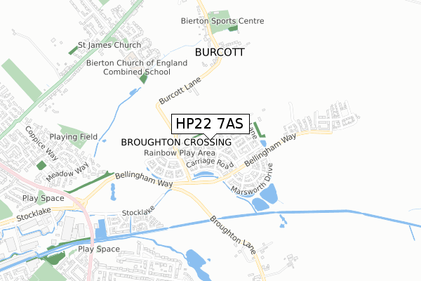 HP22 7AS map - small scale - OS Open Zoomstack (Ordnance Survey)