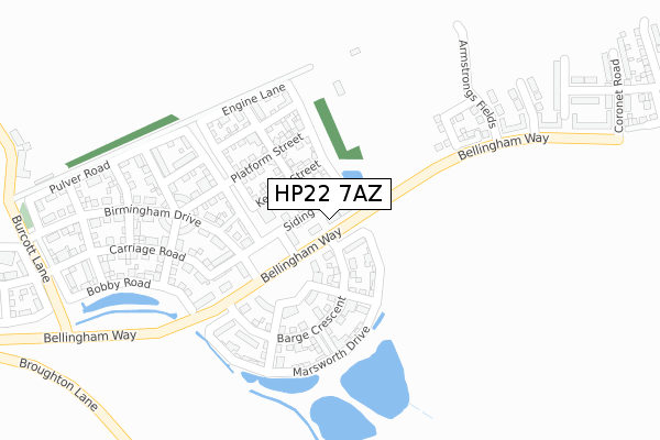 HP22 7AZ map - large scale - OS Open Zoomstack (Ordnance Survey)