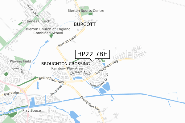 HP22 7BE map - small scale - OS Open Zoomstack (Ordnance Survey)