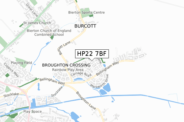 HP22 7BF map - small scale - OS Open Zoomstack (Ordnance Survey)