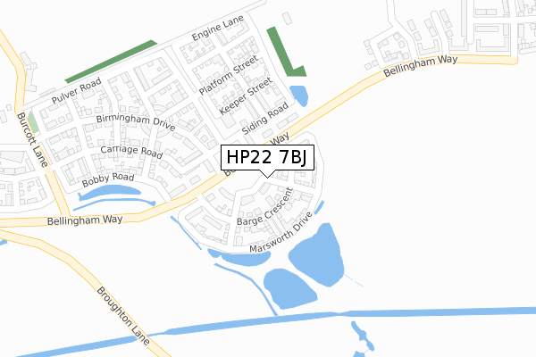 HP22 7BJ map - large scale - OS Open Zoomstack (Ordnance Survey)