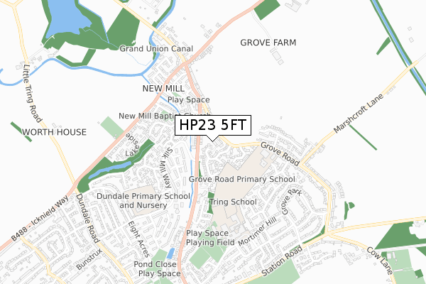 HP23 5FT map - small scale - OS Open Zoomstack (Ordnance Survey)