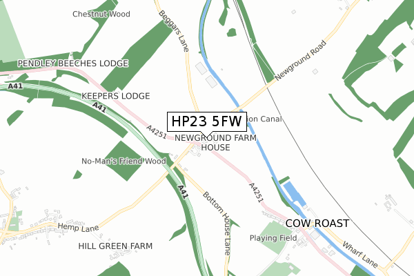 HP23 5FW map - small scale - OS Open Zoomstack (Ordnance Survey)