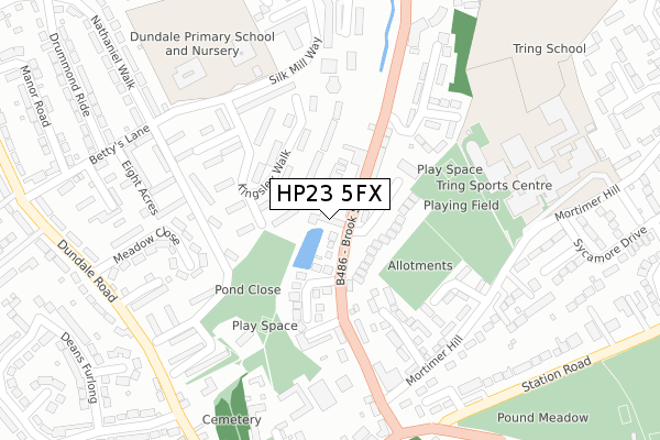 HP23 5FX map - large scale - OS Open Zoomstack (Ordnance Survey)