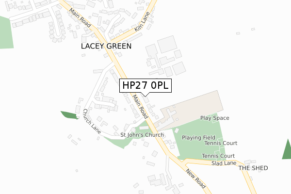 HP27 0PL map - large scale - OS Open Zoomstack (Ordnance Survey)