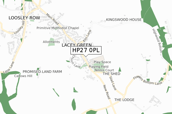 HP27 0PL map - small scale - OS Open Zoomstack (Ordnance Survey)