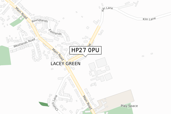 HP27 0PU map - large scale - OS Open Zoomstack (Ordnance Survey)