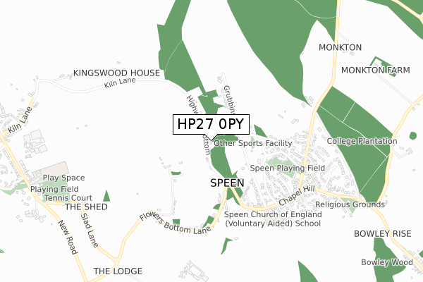 HP27 0PY map - small scale - OS Open Zoomstack (Ordnance Survey) HP27 0PY map - small scale - OS Open Zoomstack (Ordnance Survey)