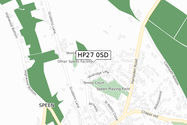 HP27 0SD map - large scale - OS Open Zoomstack (Ordnance Survey)