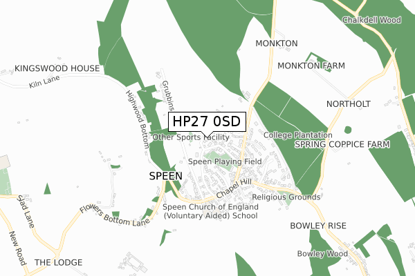 HP27 0SD map - small scale - OS Open Zoomstack (Ordnance Survey)