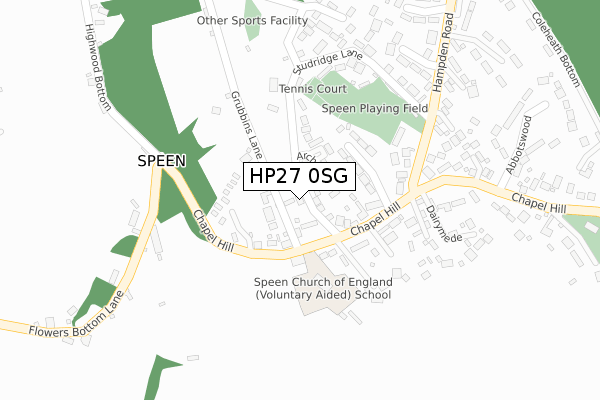 HP27 0SG map - large scale - OS Open Zoomstack (Ordnance Survey)
