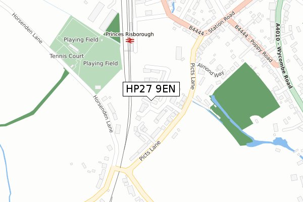 HP27 9EN map - large scale - OS Open Zoomstack (Ordnance Survey)