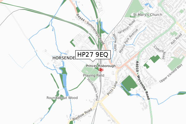 HP27 9EQ map - small scale - OS Open Zoomstack (Ordnance Survey)