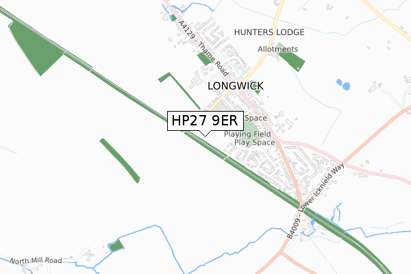 HP27 9ER map - small scale - OS Open Zoomstack (Ordnance Survey)