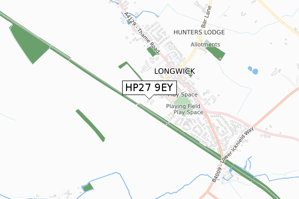 HP27 9EY map - small scale - OS Open Zoomstack (Ordnance Survey)