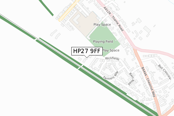 HP27 9FF map - large scale - OS Open Zoomstack (Ordnance Survey)
