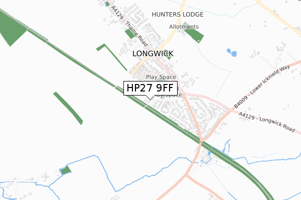 HP27 9FF map - small scale - OS Open Zoomstack (Ordnance Survey)