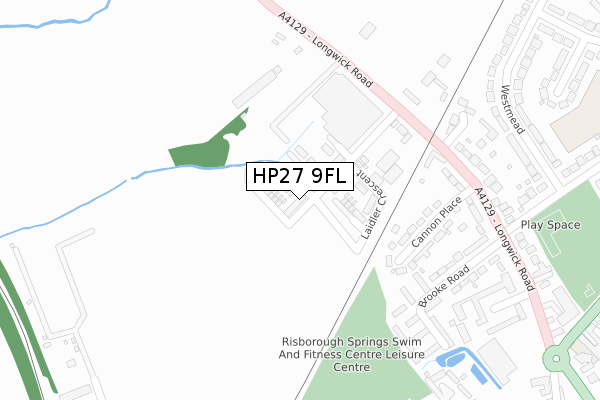 HP27 9FL map - large scale - OS Open Zoomstack (Ordnance Survey)