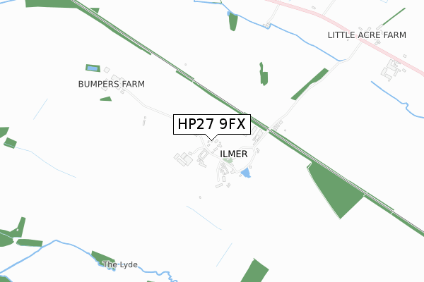 HP27 9FX map - small scale - OS Open Zoomstack (Ordnance Survey)