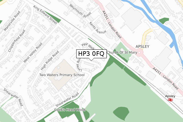 HP3 0FQ map - large scale - OS Open Zoomstack (Ordnance Survey)