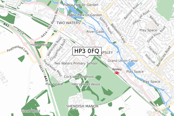 HP3 0FQ map - small scale - OS Open Zoomstack (Ordnance Survey)