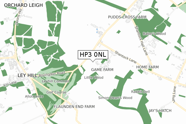 HP3 0NL map - small scale - OS Open Zoomstack (Ordnance Survey)