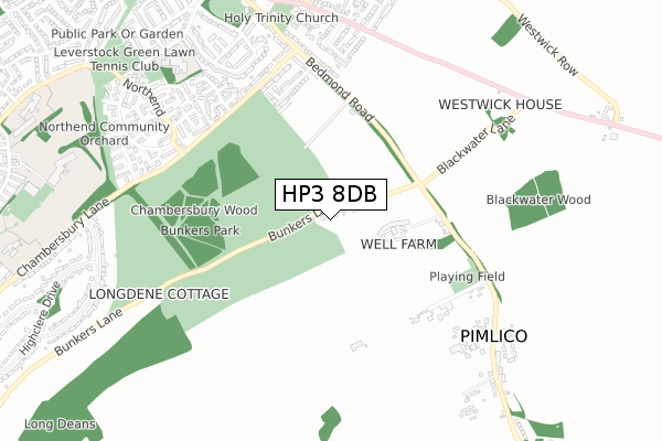 HP3 8DB map - small scale - OS Open Zoomstack (Ordnance Survey)