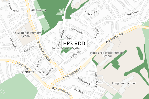 HP3 8DD map - large scale - OS Open Zoomstack (Ordnance Survey)