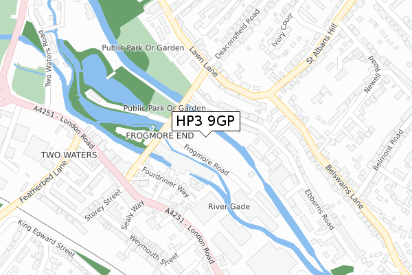 HP3 9GP map - large scale - OS Open Zoomstack (Ordnance Survey)