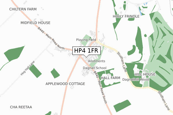 HP4 1FR map - small scale - OS Open Zoomstack (Ordnance Survey)