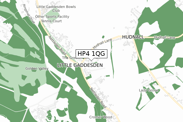 HP4 1QG map - small scale - OS Open Zoomstack (Ordnance Survey)