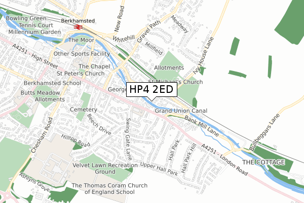 HP4 2ED map - small scale - OS Open Zoomstack (Ordnance Survey)