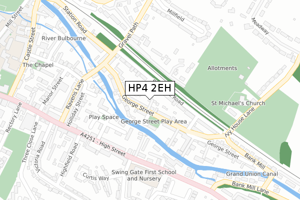 HP4 2EH map - large scale - OS Open Zoomstack (Ordnance Survey)