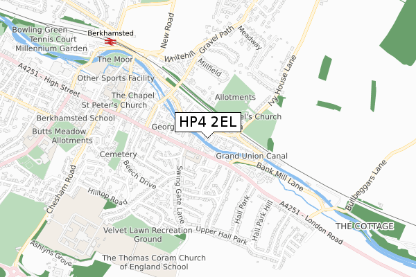 HP4 2EL map - small scale - OS Open Zoomstack (Ordnance Survey)