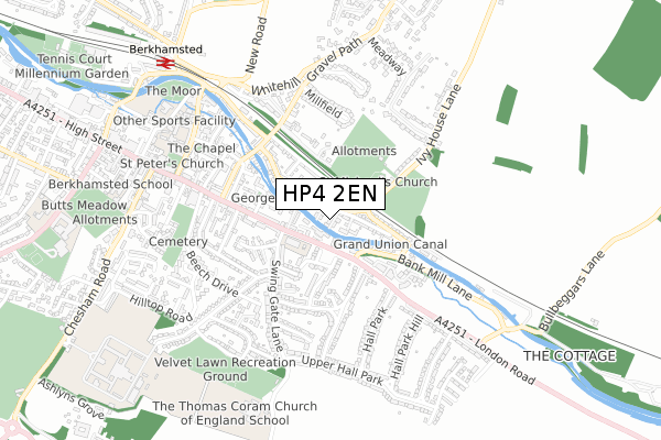 HP4 2EN map - small scale - OS Open Zoomstack (Ordnance Survey)