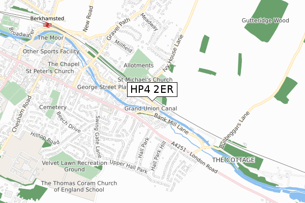 HP4 2ER map - small scale - OS Open Zoomstack (Ordnance Survey)