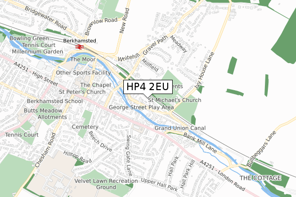 HP4 2EU map - small scale - OS Open Zoomstack (Ordnance Survey)