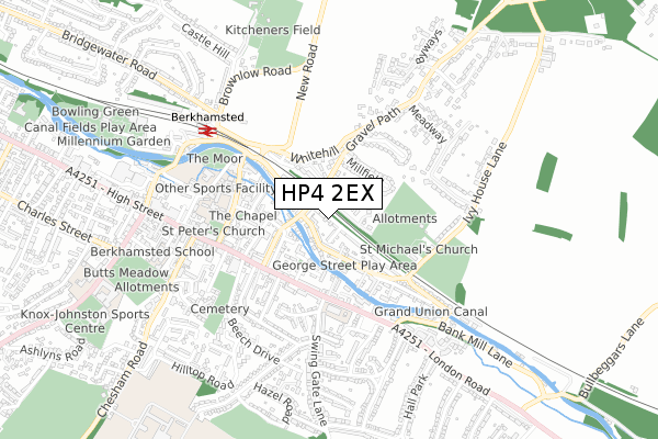 HP4 2EX map - small scale - OS Open Zoomstack (Ordnance Survey)